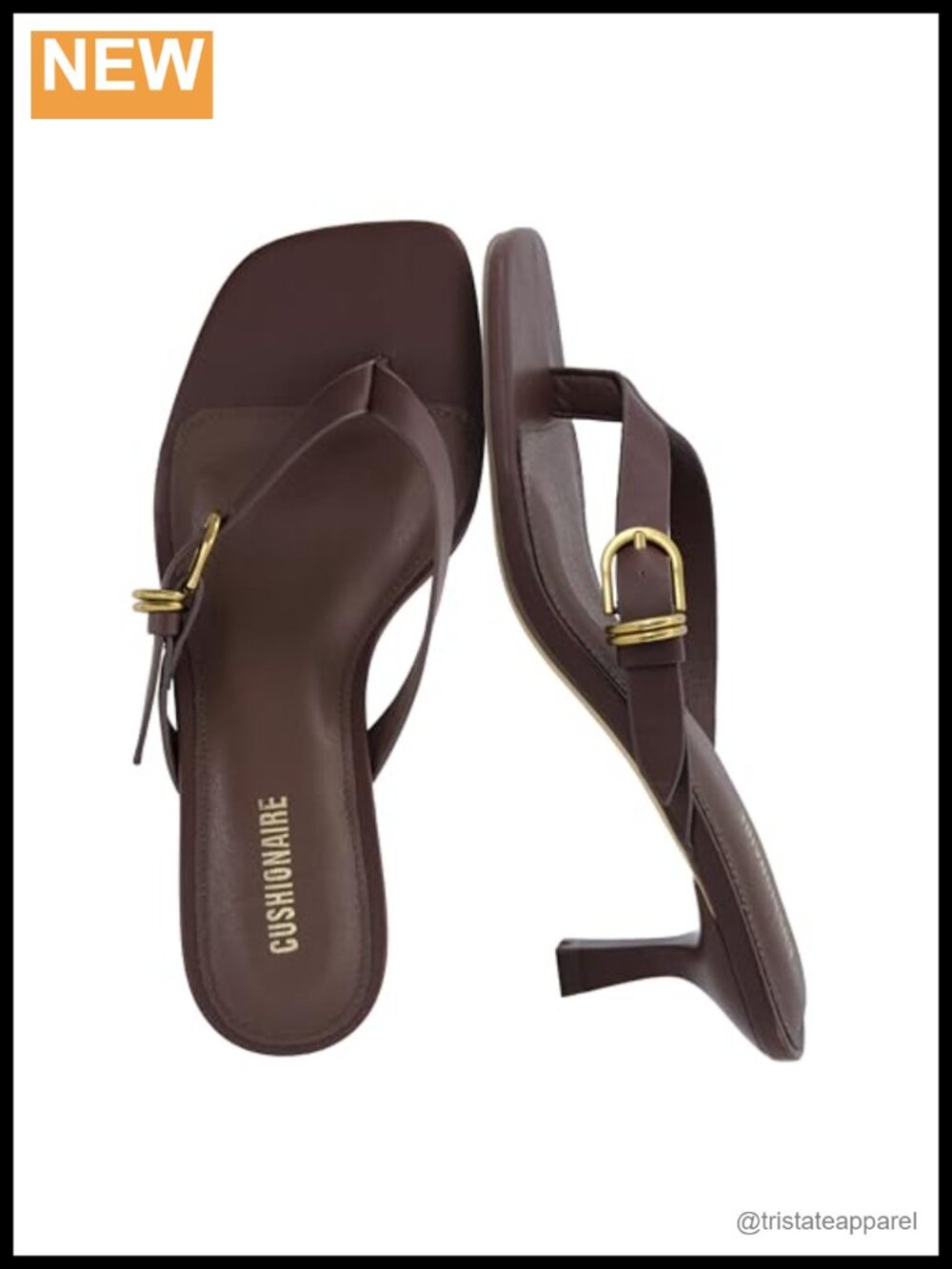Cushionaire Marlin Faux Suede Kitten Heel Thong Sandals Adjustable Buckle Dressy